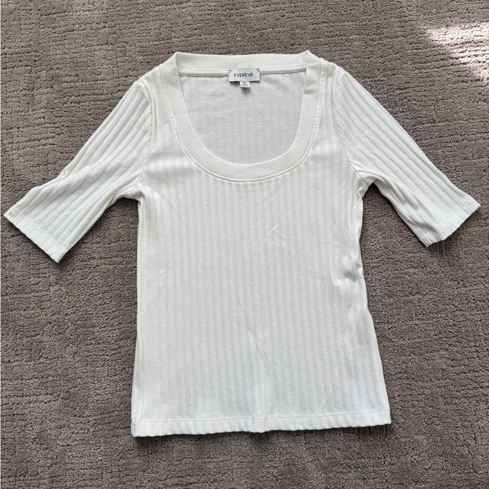 Everlane Women's White Ribbed Top